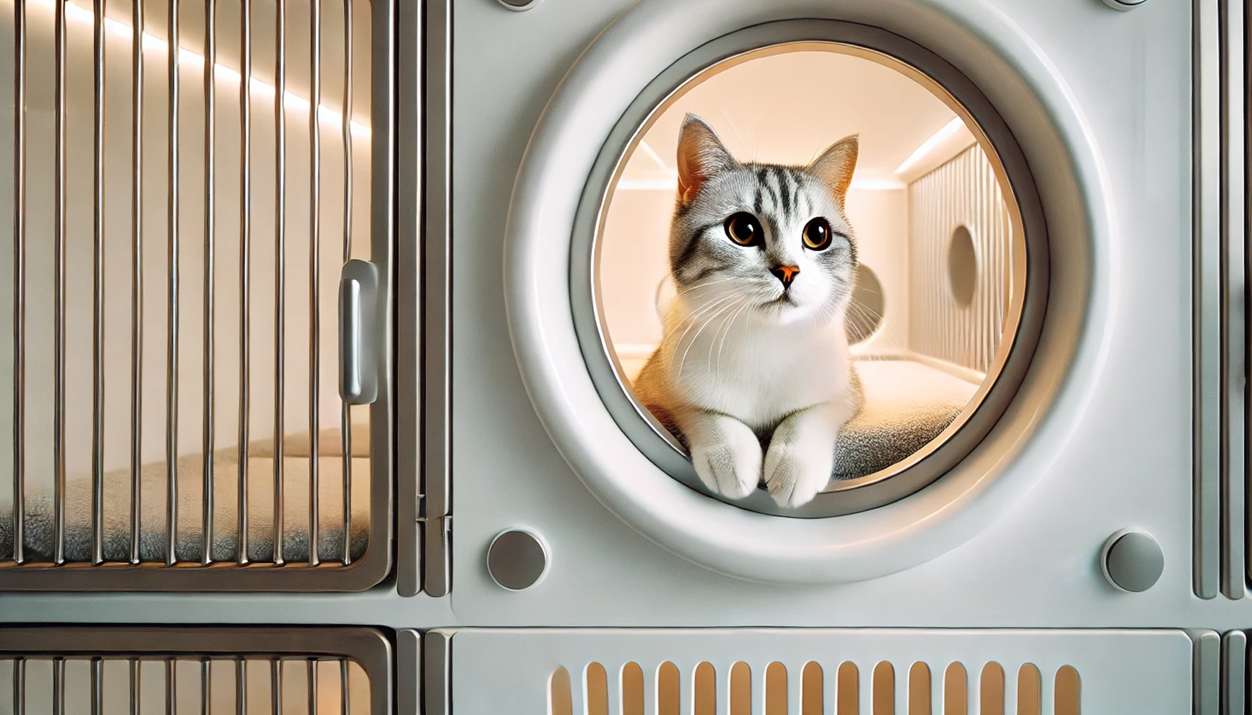 ペットホテルで過ごす猫